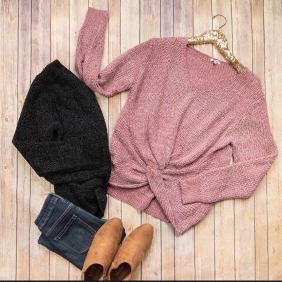 Mauve Chenille Knot Sweater - Picture 2 of 2